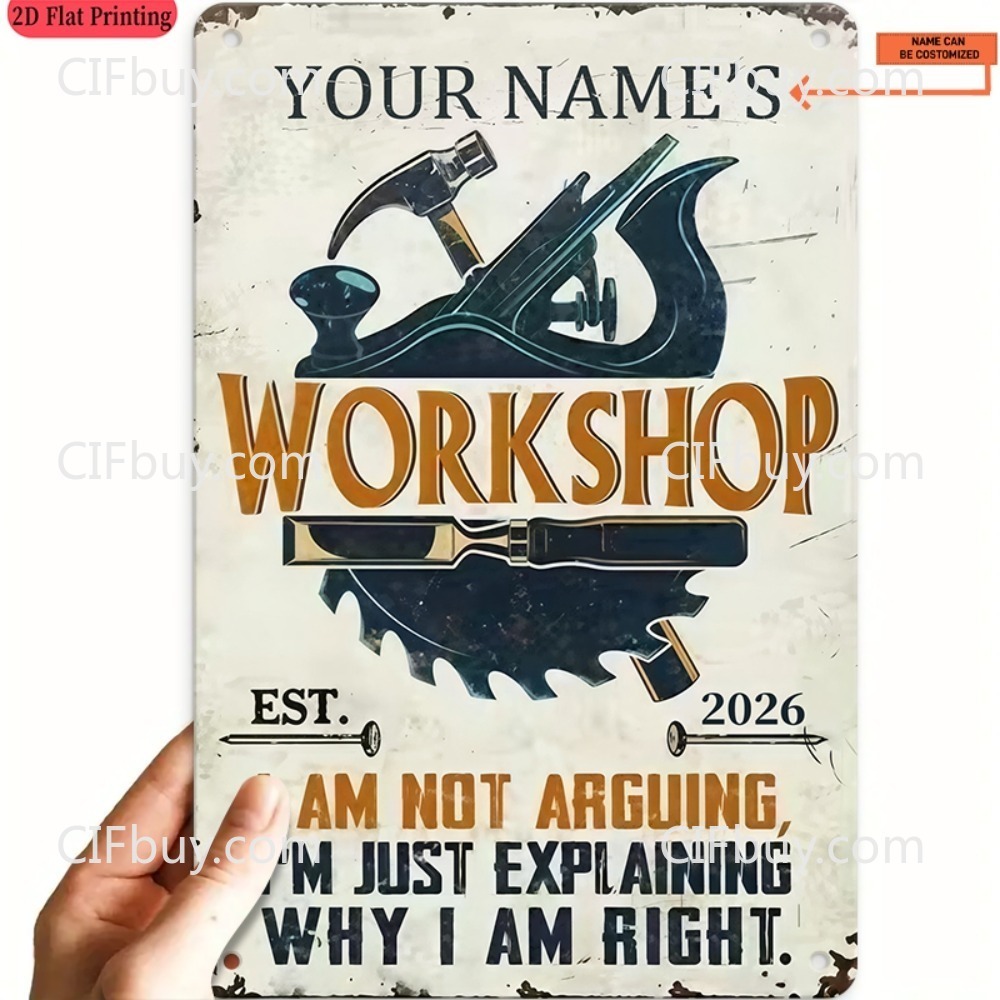 Workshop Tools With Name - 2D Flat Custom Name Workshop Carpenter