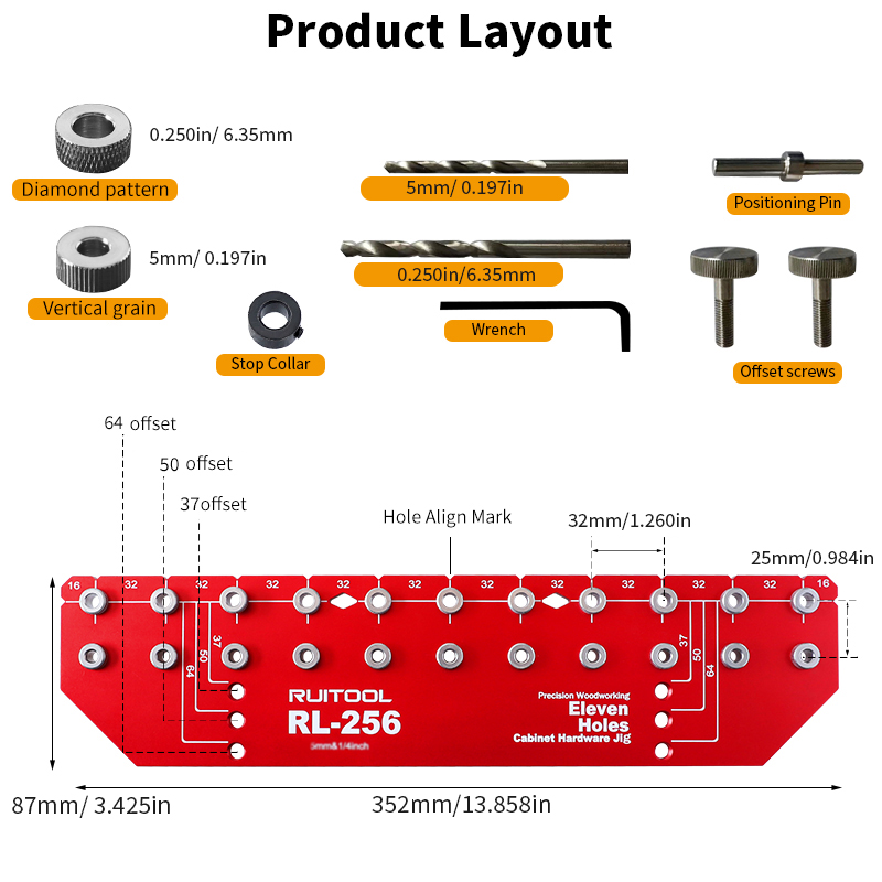 Shelf Pin Jig Set Aluminium Al - Dowel Jig Kit review and price