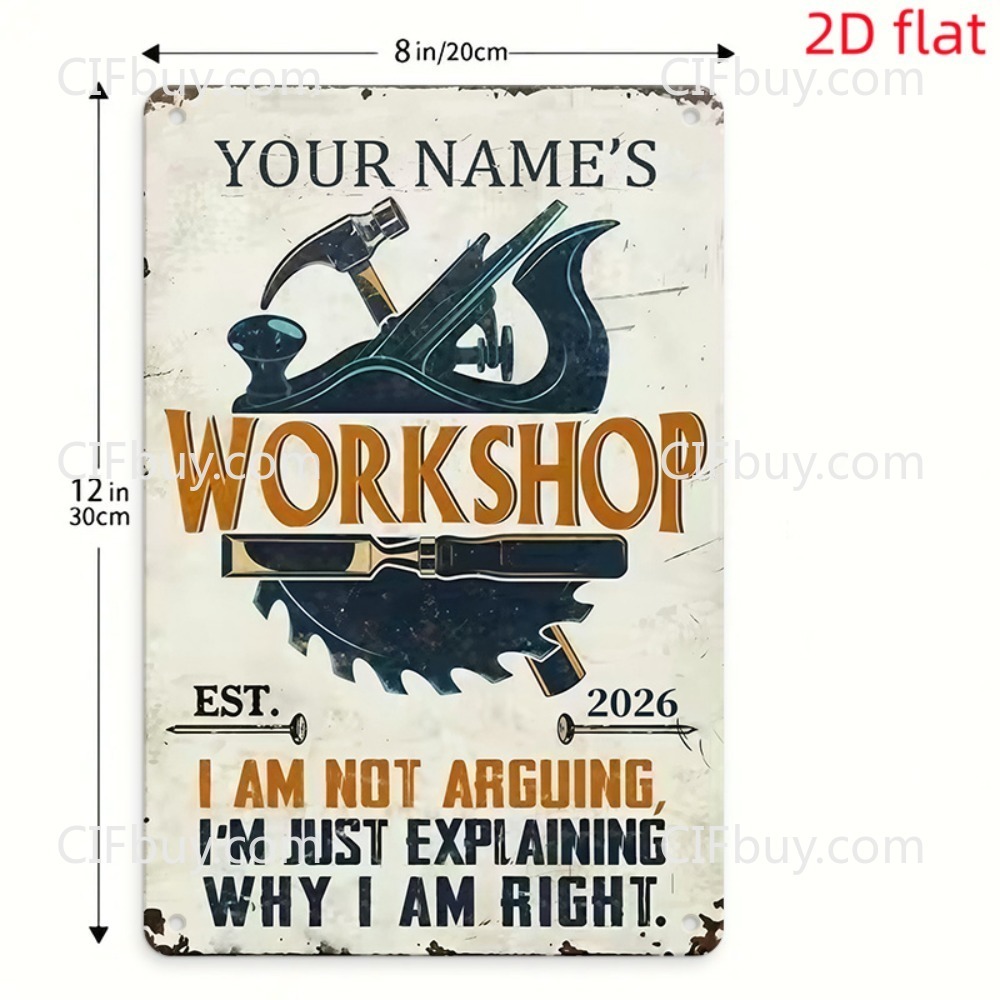 Custom Name Workshop Metal Sig - Workshop Tools With Name review and price